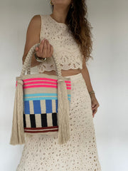 Bolso Wayuú Trenza Diseño 29 x 29