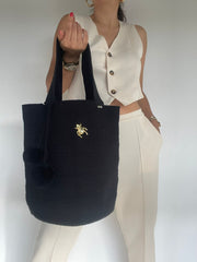 Backpack with Brooch and Tassels 40 x 35