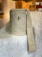 Exclusive Prendedor Unicolor beige Mediana 27 x 24