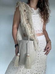 Mochila Mediana Diseño Gaza Recamada 22 x 24