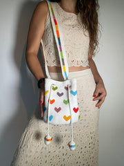 Wayuú Recamada Corazones Mediana 22 x 23