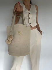 Backpack with Brooch and Tassels 40 x 35