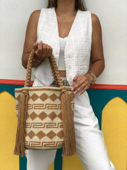 Bolso Wayuú trenza diseño 29x29