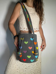 Large Hearts Embroidery