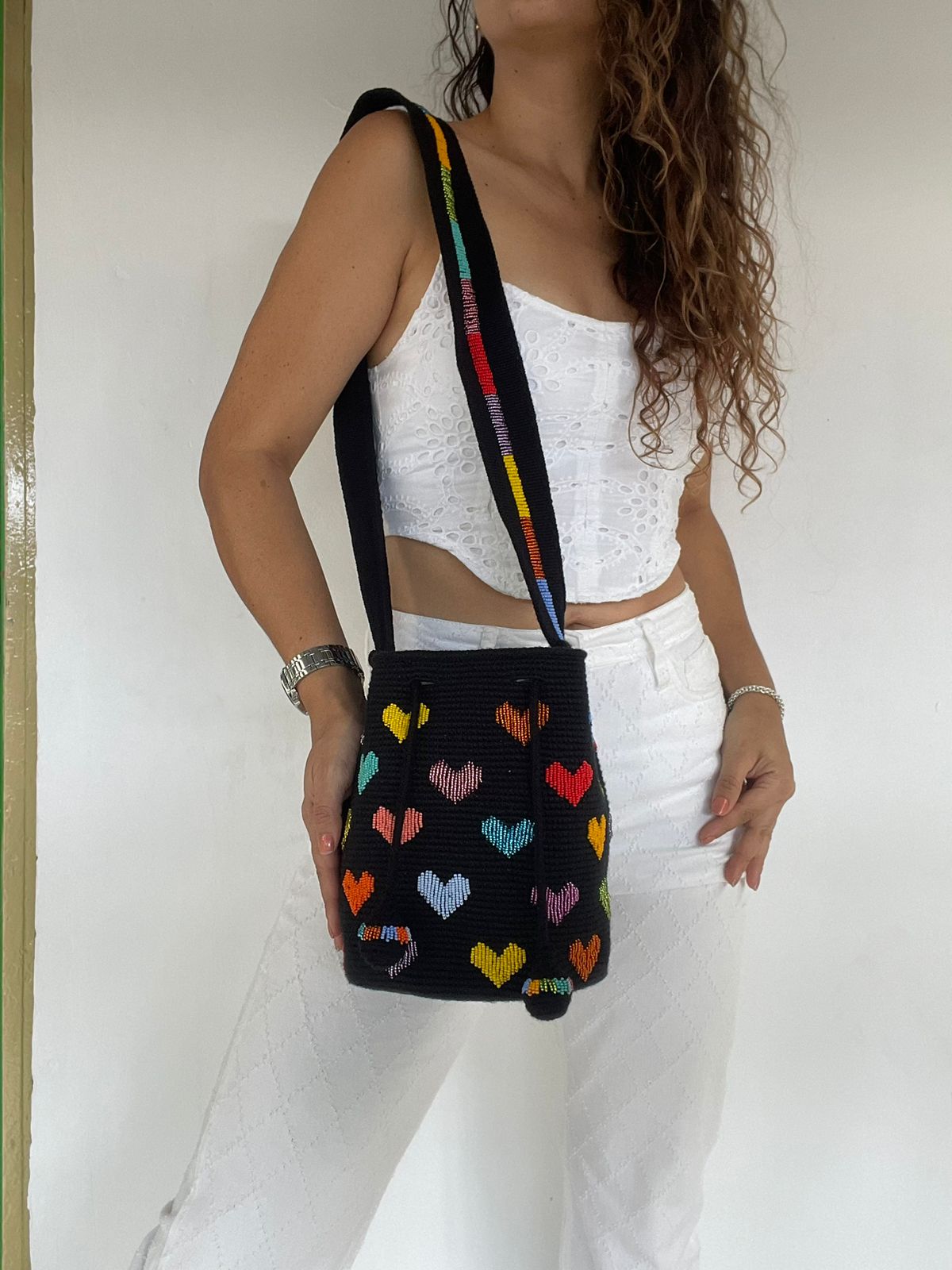 Wayuú Recamada Corazones Mediana 22 x 23