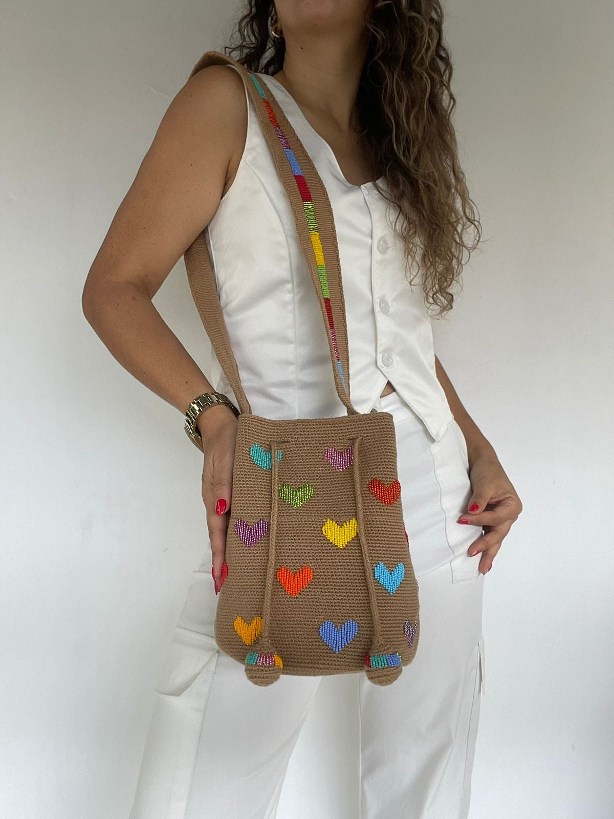 Wayuú Recamada Corazones Mediana 22 x 23