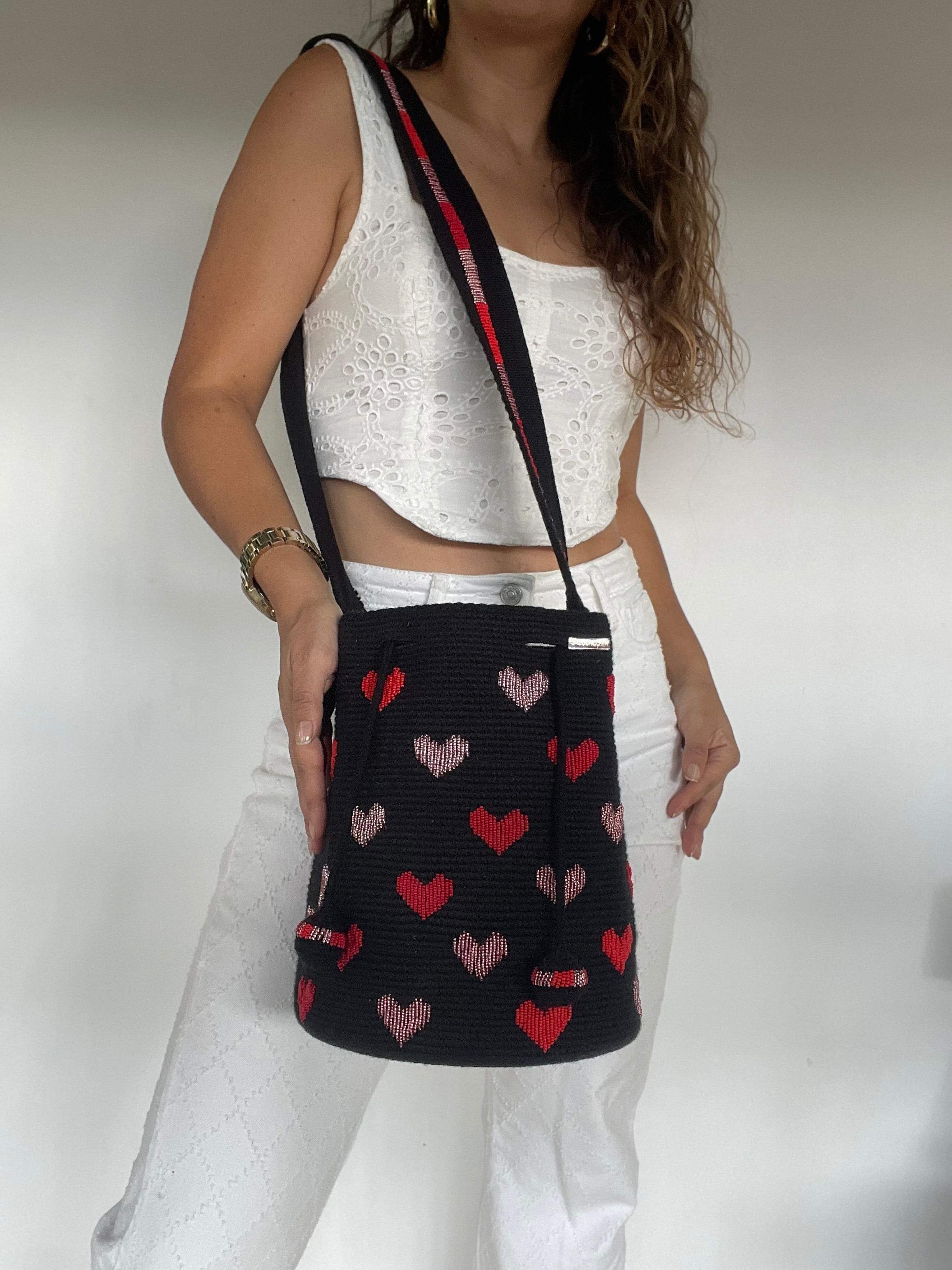 Large Hearts Embroidery