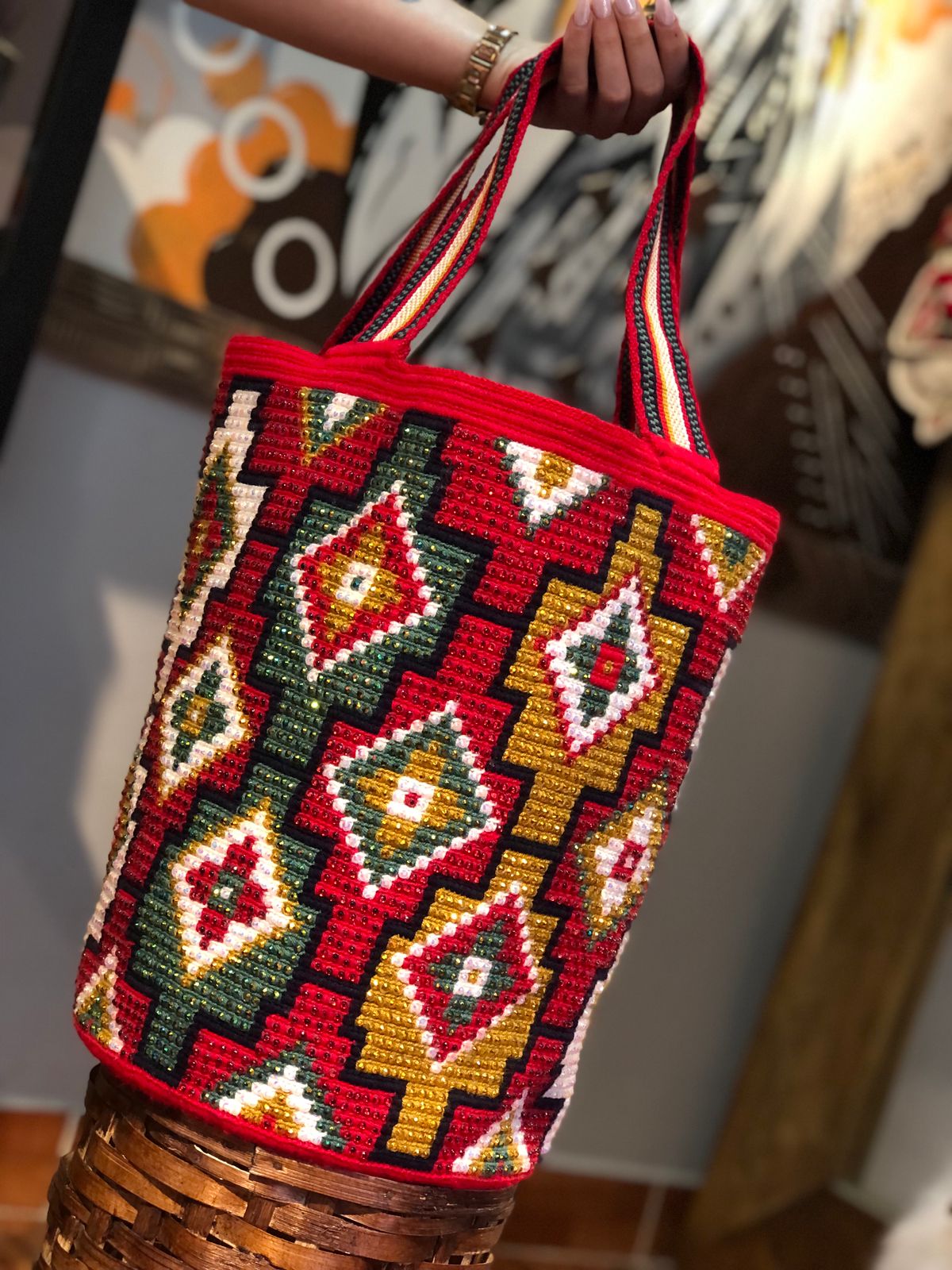 Mochilon con piedras 40x35